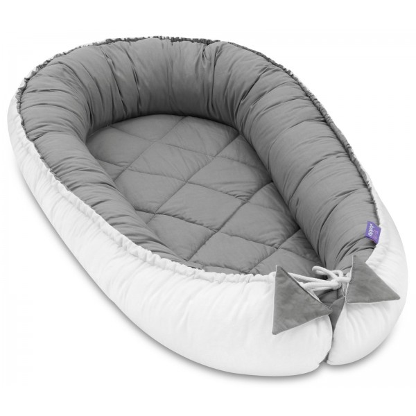 Gnezdece Jukki Comfort Gray and White quilted