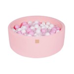 MeowBaby igralni bazen s kroglicami Light Pink: White/Pastel Pink/Transparent