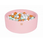 MeowBaby igralni bazen s kroglicami Light Pink: White/Gold/Transparent/Mint