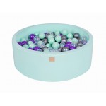 MeowBaby igralni bazen s kroglicami Mint: Mint/Transparent/Silver/Violet