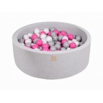 MeowBaby igralni bazen s kroglicami Light Grey: Grey/White/Light Pink