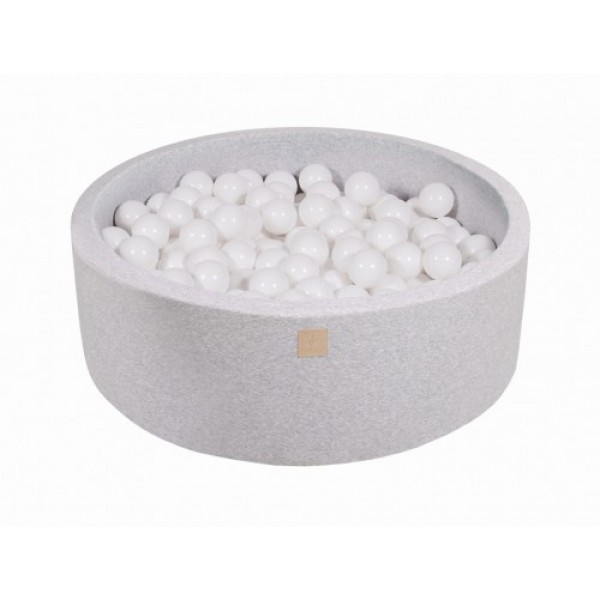 MeowBaby igralni bazen s kroglicami Light Grey: All White