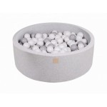 MeowBaby igralni bazen s kroglicami Light Grey: Grey/White