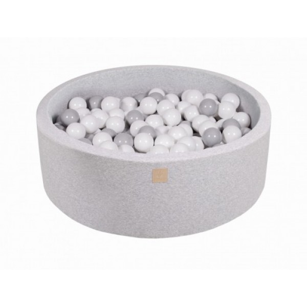 MeowBaby igralni bazen s kroglicami Light Grey: Grey/White