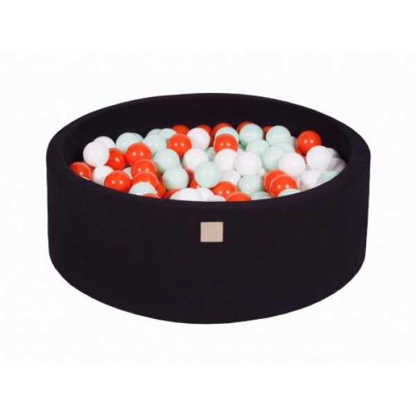 MeowBaby igralni bazen s kroglicami Black: Mint/Orange/White 
