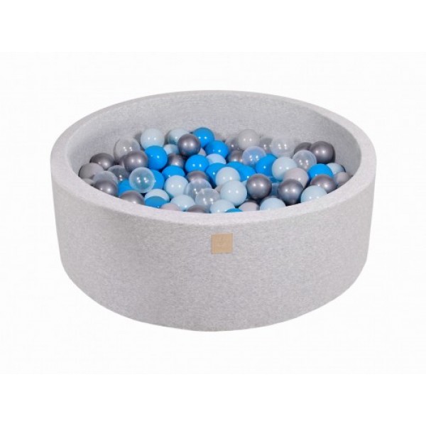 MeowBaby igralni bazen s kroglicami Light Grey: Blue/Transparent/Babyblue