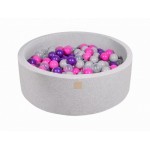 MeowBaby igralni bazen s kroglicami Light Grey: Dark Pink/Violet/Transparent/Grey