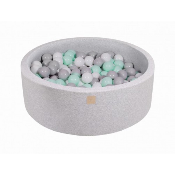 MeowBaby igralni bazen s kroglicami Light Grey: Mint/Grey/White