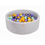 MeowBaby igralni bazen s kroglicami Light Grey: Lila/Yellow/Mint/Silver