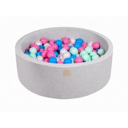 MeowBaby igralni bazen s kroglicami Light Grey: Blue/Pearl White/Light Pink/Mint