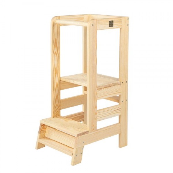 MeowBaby Montessori Kitchen Helper Natural wood