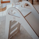 MeowBaby Montessori leseni tobogan za otroke Scandi - white