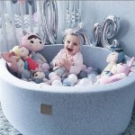 MeowBaby igralni bazen s kroglicami Dark Grey: Pearl Blue/Pearl White/Orange/Silver 