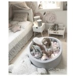 MeowBaby igralni bazen s kroglicami Light Grey: Grey/White