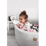 MeowBaby igralni bazen s kroglicami Light Grey: Grey/White