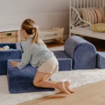 MeowBaby igralni poligon Blue-gray s 100 kroglicami: zlata, temno roza, lila, turkizna