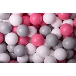 MeowBaby igralni bazen s kroglicami Dark Grey: Grey/White/Light Pink 